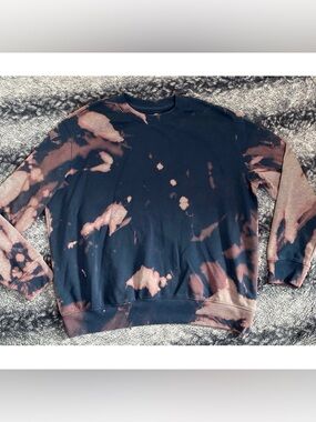 Goodfellow & Co. Men’s XXL Navy Blue Bleach Dyed Upcycled Long Sleeve Sweatshirt